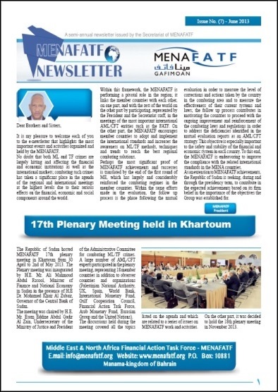 Featured image for “The Seventh Issue of MENAFATF Newsletter.”